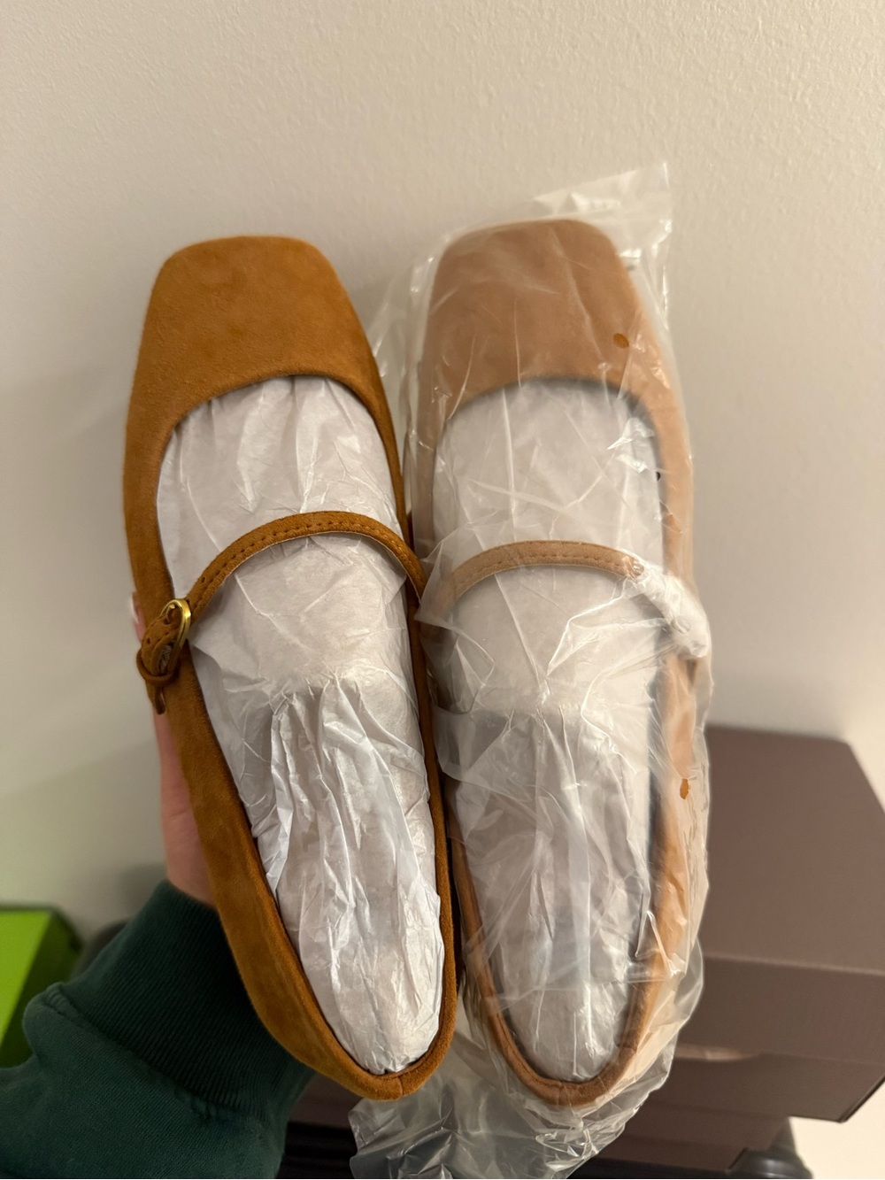 Franco Sarto Camel Suede Mary Jane Flat